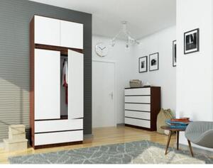 Szafa do sypialni, nadstawka, DORMI, 90x51x234 cm, wenge, biel, mat | TYLETEGOTU