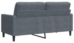 Sofa 2-osobowa, ciemnoszary, 140 cm, tapicerowana aksamitem