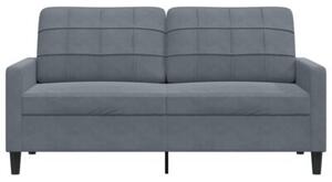 Sofa 2-osobowa, ciemnoszary, 140 cm, tapicerowana aksamitem