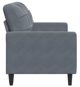 Sofa 2-osobowa, ciemnoszary, 140 cm, tapicerowana aksamitem
