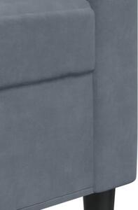 Sofa 2-osobowa, ciemnoszary, 140 cm, tapicerowana aksamitem