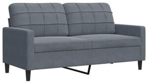 Sofa 2-osobowa, ciemnoszary, 140 cm, tapicerowana aksamitem