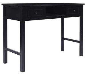 Biurko, czarne, 108x45x76 cm, lite drewno paulowni