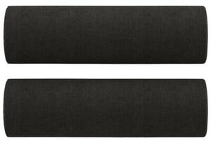 Sofa 2-osobowa z poduszkami, czarna, 120 cm, tkanina