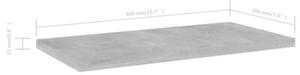 Półki na książki, 4 szt., szarość betonu, 40x20x1,5 cm