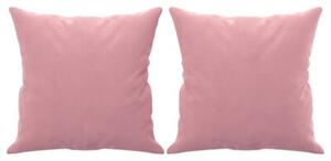 Sofa 3-osobowa z poduszkami, rÃ³Å¼owa, 180 cm, aksamit