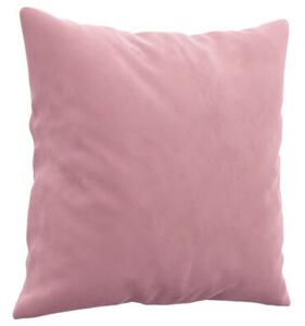 Sofa 3-osobowa z poduszkami, rÃ³Å¼owa, 180 cm, aksamit