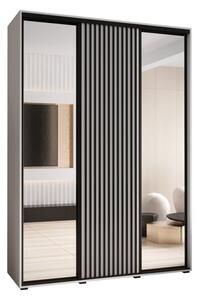 Szafa przesuwna wysoka Lanko 2 170, gł. 45 cm biały + biały + czarny