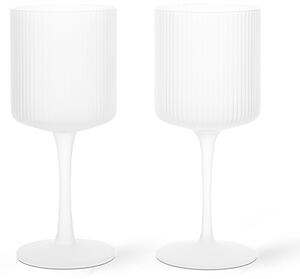 Ferm Living - Ripple BiałaWine Glasses Set of 2 Frosted