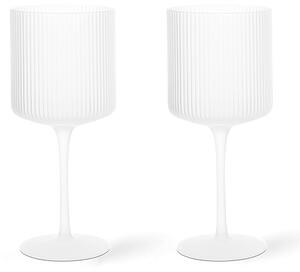 Ferm Living - Ripple Czerwona Wine Glasses Set of 2 Frosted