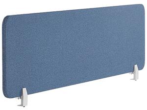Przegroda na biurko niebieska PET dźwiękochłonna tapicerka 130 x 40 cm WALLY Beliani
