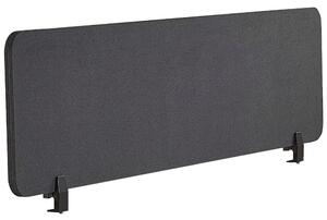 Przegroda na biurko ciemnoszara PET dźwiękochłonna tapicerka 160 x 40 cm WALLY Beliani