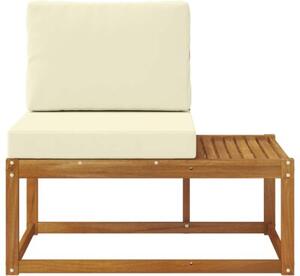 Sofa końcowa na zewnątrz z poduszką naturalny 91 x 63 x 73 cm