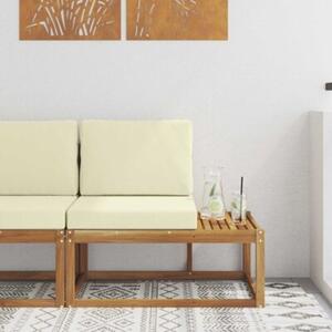 Sofa końcowa na zewnątrz z poduszką naturalny 91 x 63 x 73 cm