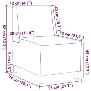 ModuÅowa sofa bez podÅokietnikÃ³w, jasnoszara, 55 cm, materiaÅ