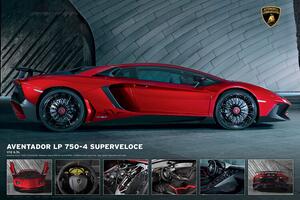 Plakat, Obraz Lamborghini Aventador 750-4 Sv