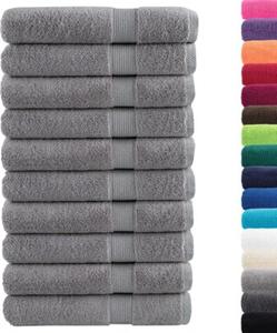 Ręczniki premium, solund, 10 szt., szare, 100x200 cm, 600 g/m²