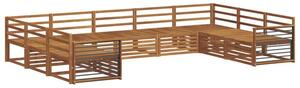 Zestaw mebli ogrodowych z litego drewna akacjowego - nowoczesny, modułowy design do każdego ogrodu i tarasu