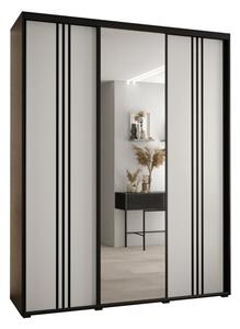 Szafa przesuwna wysoka Davos 7 200, gł. 60 cm czarny + biały + czarny