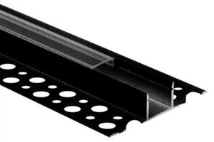Profil do taśm LED GN02 natynkowy czarny + klosz przezroczysty 2m Ecolight
