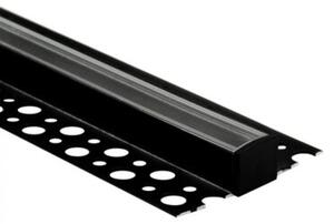 Profil do taśm LED GN02 natynkowy czarny + klosz przezroczysty 2m Ecolight