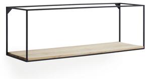 Czarno-naturalna półka z litego drewna jodłowego 90 cm Elisha – Kave Home