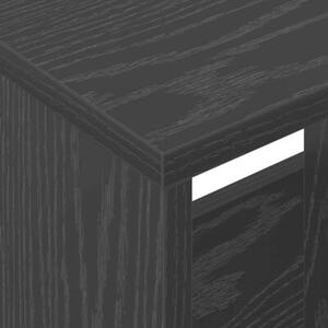 Ławka z miejscem na gazety w stylu minimalistycznym czarny dąb