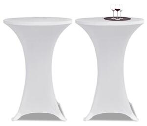 Obrus na stół barowy Ø 70 cm biały rozciągany 2 szt