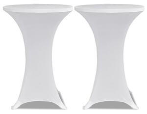 Obrus na stół barowy Ø 70 cm biały rozciągany 2 szt