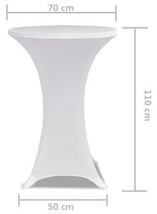 Obrus na stół barowy Ø 70 cm biały rozciągany 2 szt