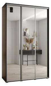 Szafa przesuwna wysoka Davos 2 160, gł. 60 cm czarny + czarny + srebrny