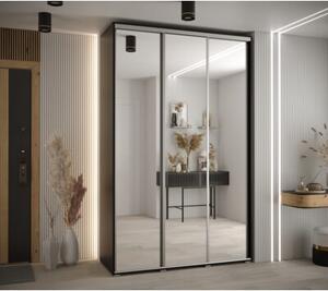Szafa przesuwna wysoka Davos 2 160, gł. 60 cm czarny + czarny + srebrny