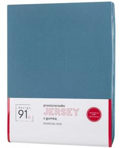 Prześcieradło EUROFIRANY Jersey Design 91 z gumką 240 x 220 cm Niebieski