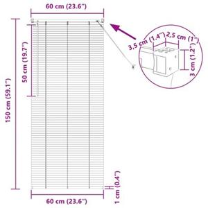Żaluzja wenecka pvc 150x60 cm ciemnobrązowa z drążkiem obrotowym i klipsem zabezpieczającym