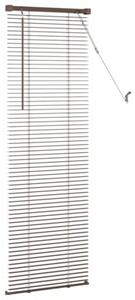 Żaluzja wenecka pvc 150x60 cm ciemnobrązowa z drążkiem obrotowym i klipsem zabezpieczającym