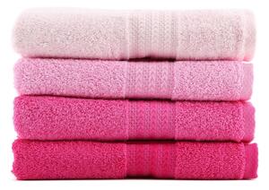 Zestaw 4 różowych ręczników Foutastic Rose, 70x140 cm