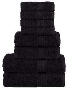 Zestaw 8-częściowy ręczników premium solund, czarny, 600 g/cm²