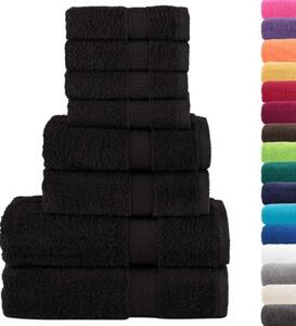 Zestaw 8-częściowy ręczników premium solund, czarny, 600 g/cm²