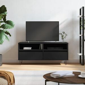Szafka pod TV, czarna, 100x34,5x44,5cm, materiał drewnopochodny