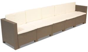 Pięcioosobowa technorattanowa sofa ogrodowa Colorado cappuccino Bica