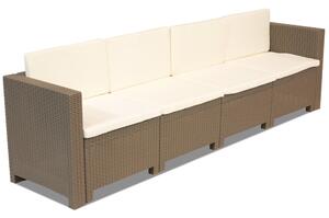 Czteroosobowa technorattanowa sofa ogrodowa Colorado cappuccino Bica