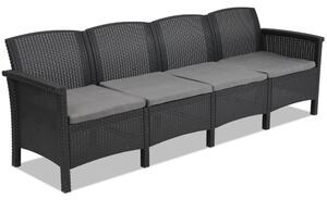 Czteroosobowa sofa technorattanowa Venezia 4 antracytowa Bica