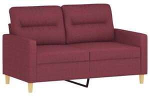 Sofa 2-osobowa z poduszkami, winna czerwieÅ, 120 cm, tkanina