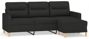 Sofa 3-osobowa z podnÃ³Å¼kiem, czarna, 180 cm, tkaninÄ