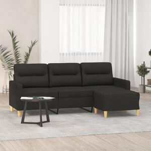 Sofa 3-osobowa z podnÃ³Å¼kiem, czarna, 180 cm, tkaninÄ