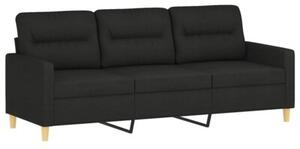 Sofa 3-osobowa z podnÃ³Å¼kiem, czarna, 180 cm, tkaninÄ
