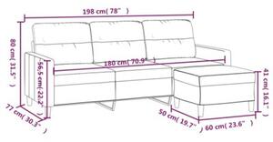 Sofa 3-osobowa, kremowa, 180 cm, tapicerowana tkaninÄ