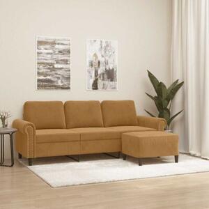 Sofa 3-osobowa z podnÃ³Å¼kiem, brÄ zowy, 180 cm, aksamit