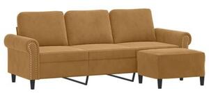 Sofa 3-osobowa z podnÃ³Å¼kiem, brÄ zowy, 180 cm, aksamit