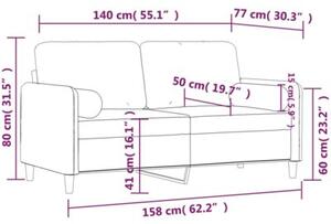 Sofa 2-osobowa z poduszkami, winna czerwieÅ, 140 cm, aksamit